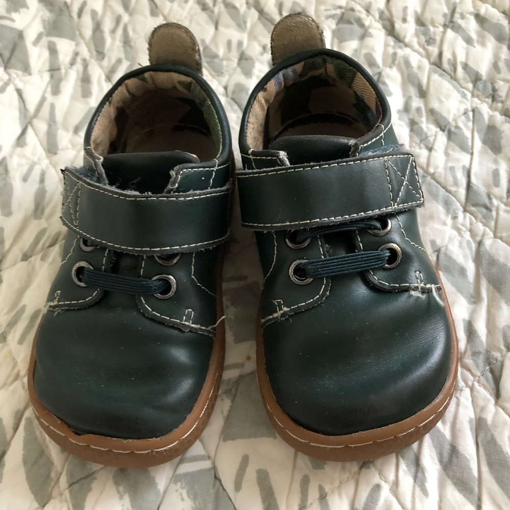Green blue baby shoes